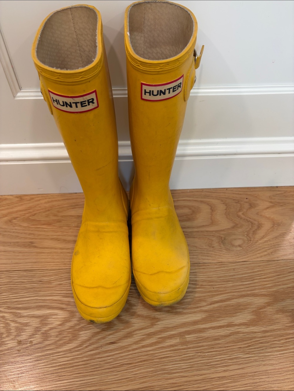 Yellow kids hunter tall boot